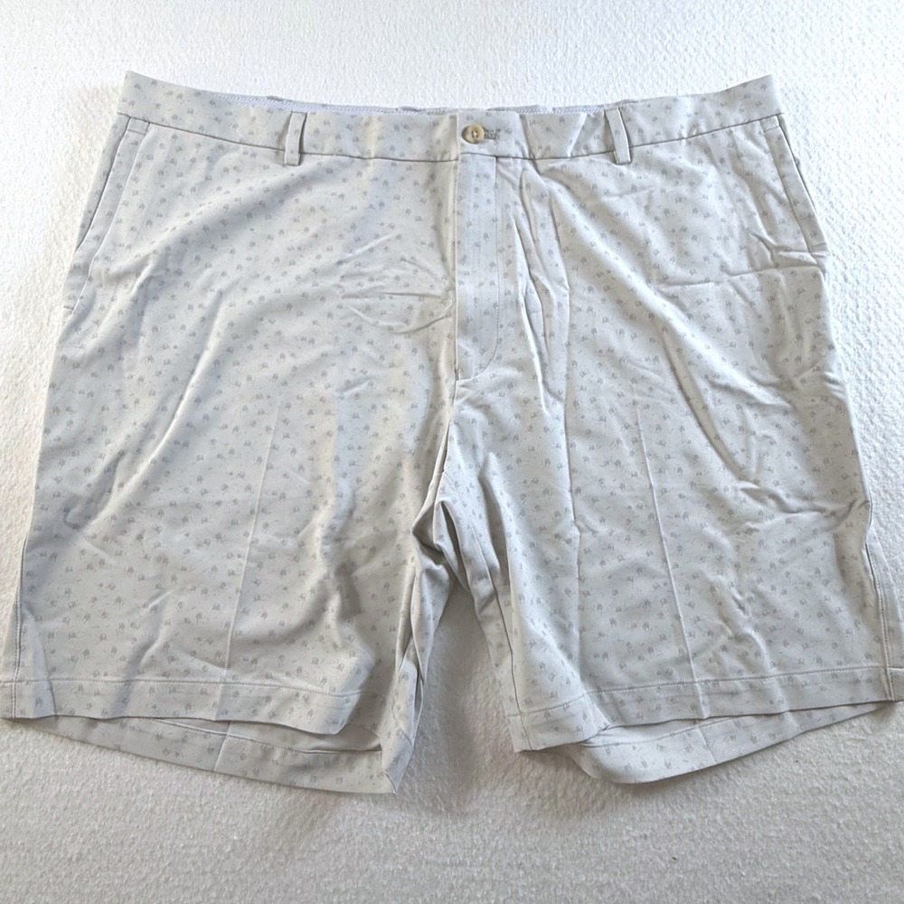 Peter Millar Golf Shorts Mens 44‎ Performance Stretch Cocktail Print Light Gray